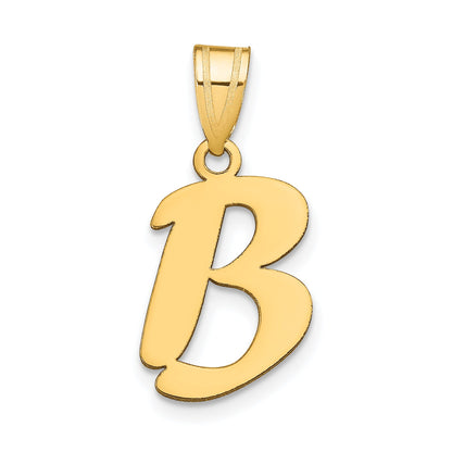 14k Yellow Gold 14k Polished Script Letter B Initial Pendant