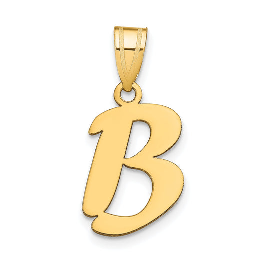14k Yellow Gold 14k Polished Script Letter B Initial Pendant