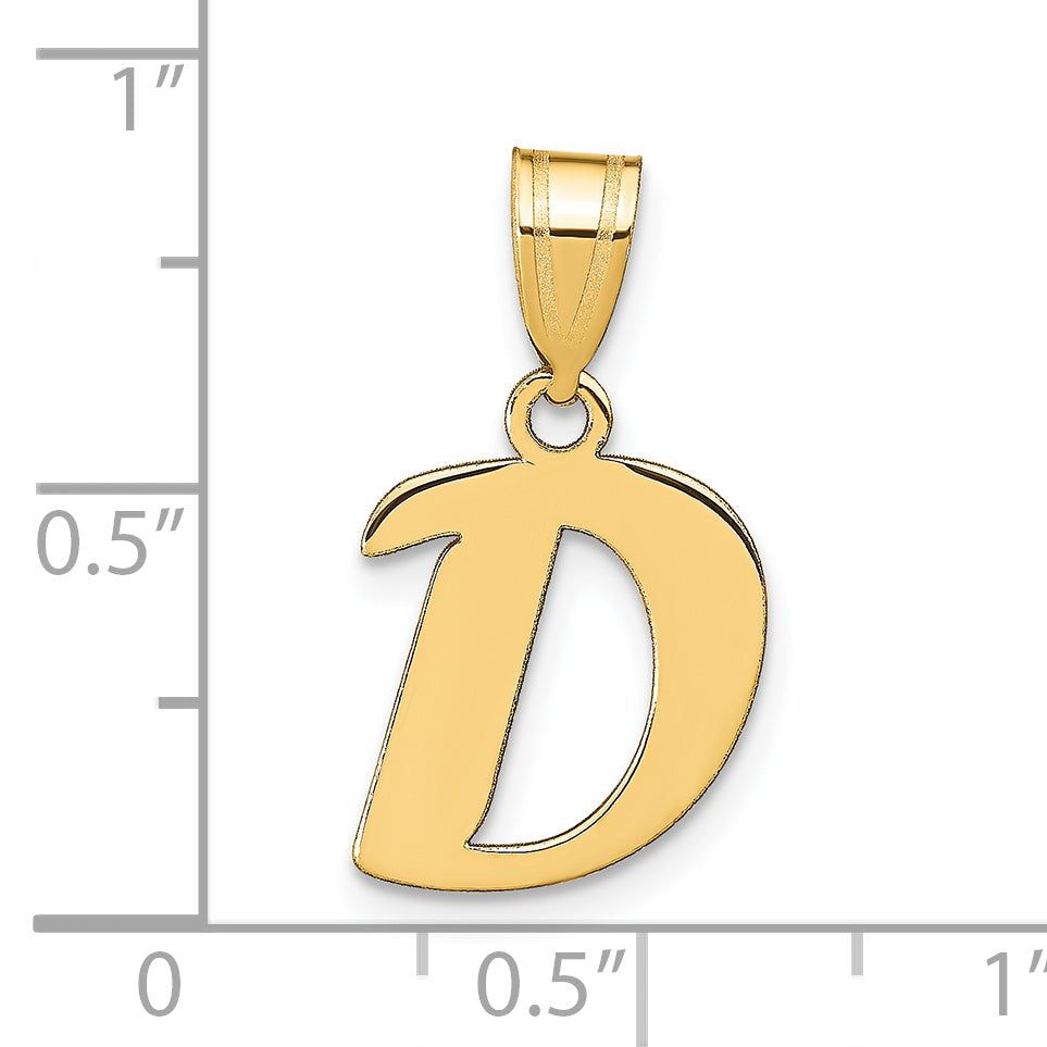 14k Yellow Gold 14k Polished Script Letter D Initial Pendant