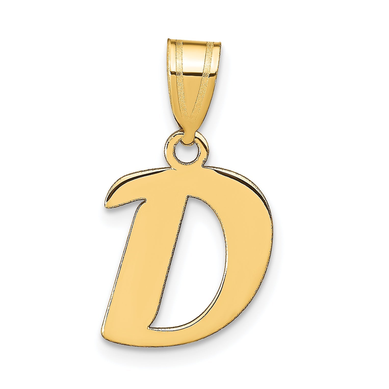 14k Yellow Gold 14k Polished Script Letter D Initial Pendant