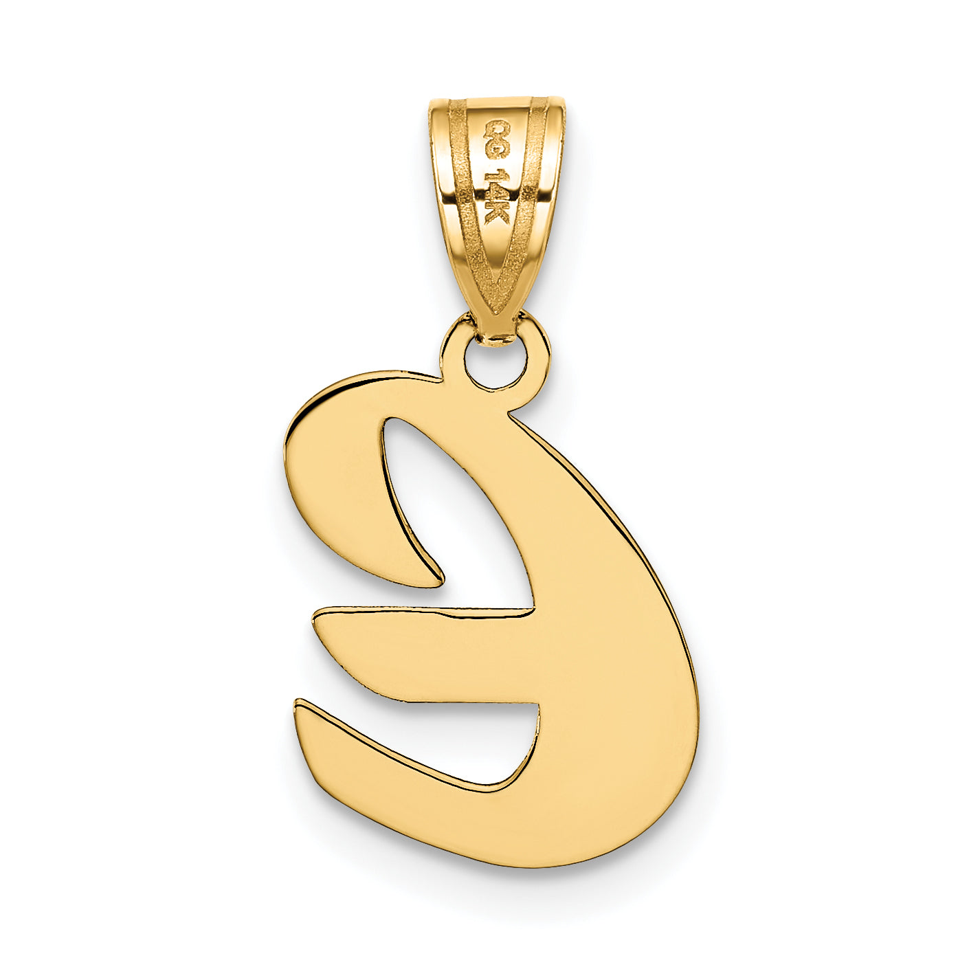 14k Yellow Gold 14k Polished Script Letter E Initial Pendant