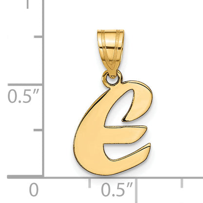 14k Yellow Gold 14k Polished Script Letter E Initial Pendant