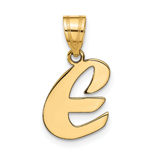 14k Yellow Gold 14k Polished Script Letter E Initial Pendant