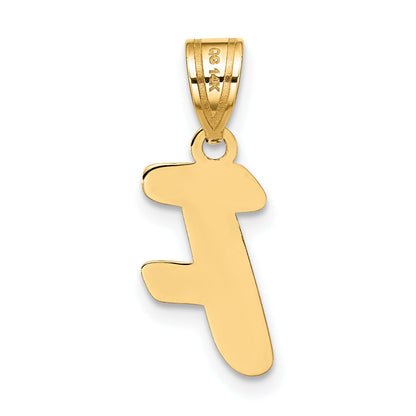14k Yellow Gold 14k Polished Script Letter F Initial Pendant