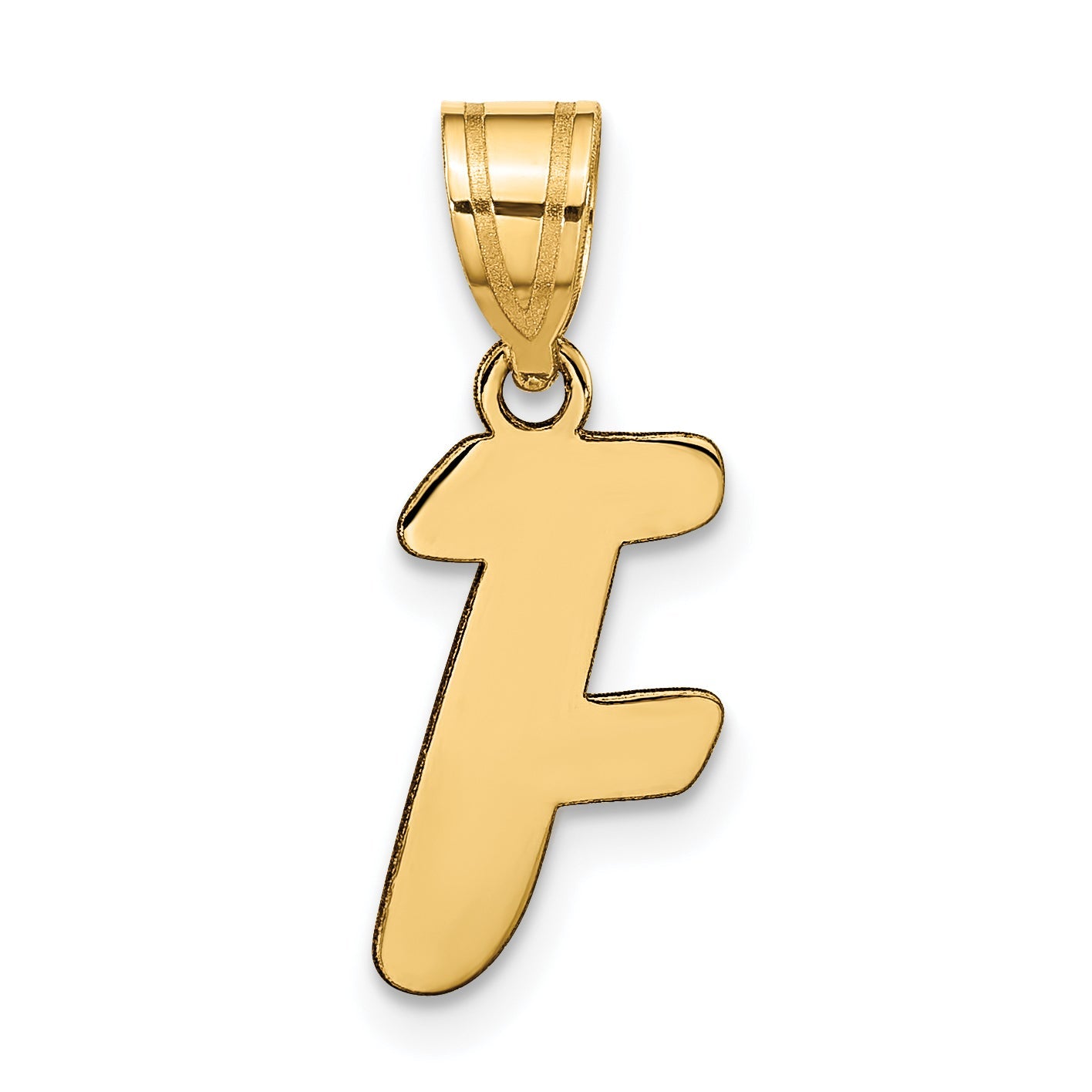 14k Yellow Gold 14k Polished Script Letter F Initial Pendant