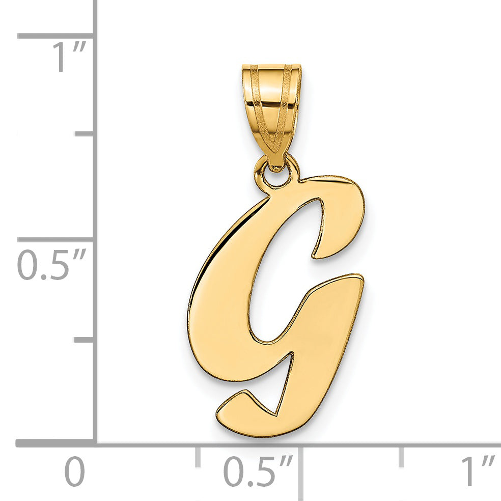 14k Yellow Gold 14k Polished Script Letter G Initial Pendant