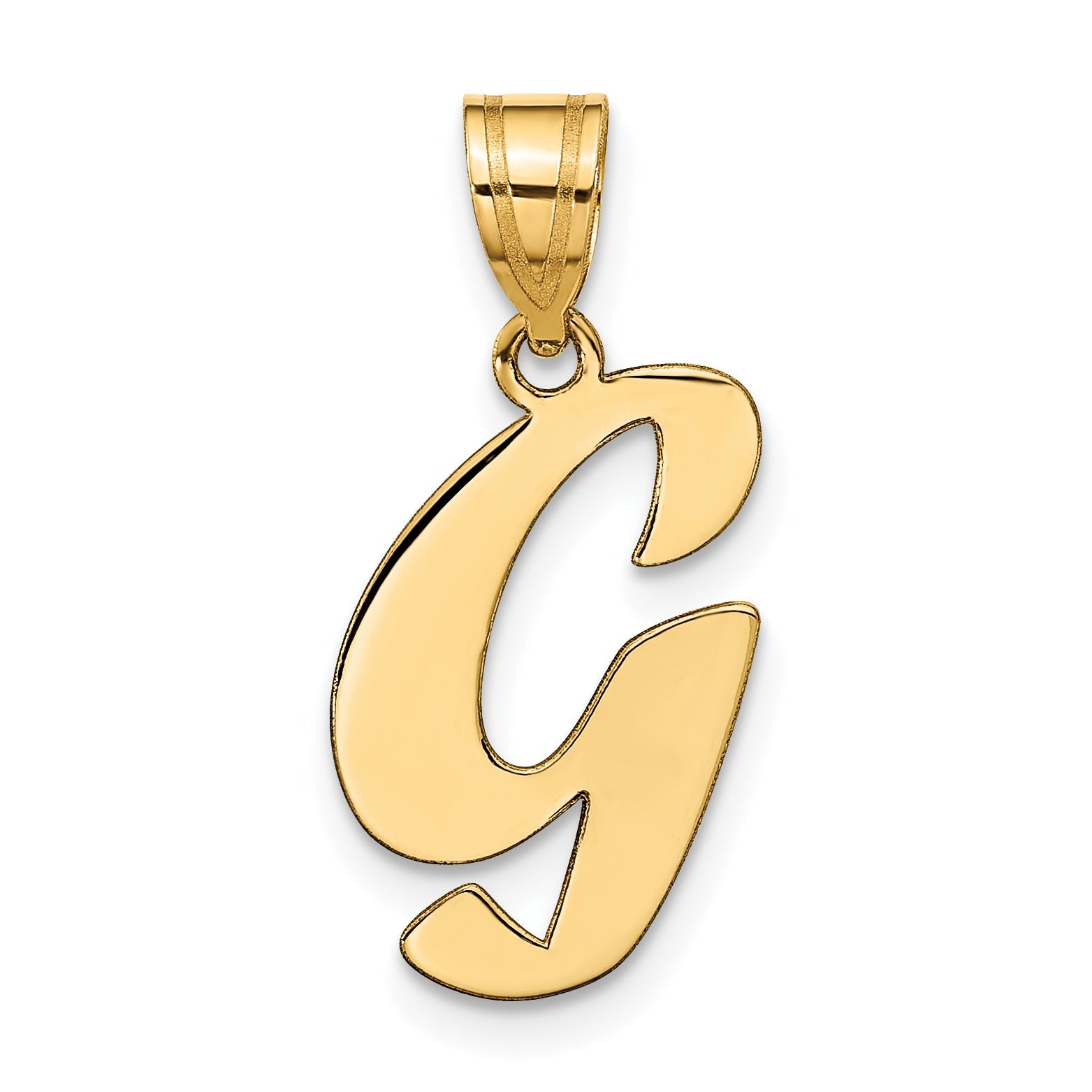 14k Yellow Gold 14k Polished Script Letter G Initial Pendant