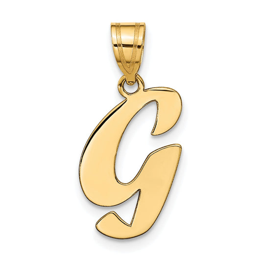 14k Yellow Gold 14k Polished Script Letter G Initial Pendant