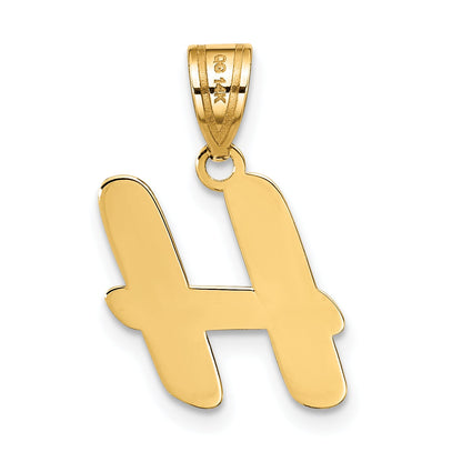 14k Yellow Gold 14k Polished Script Letter H Initial Pendant