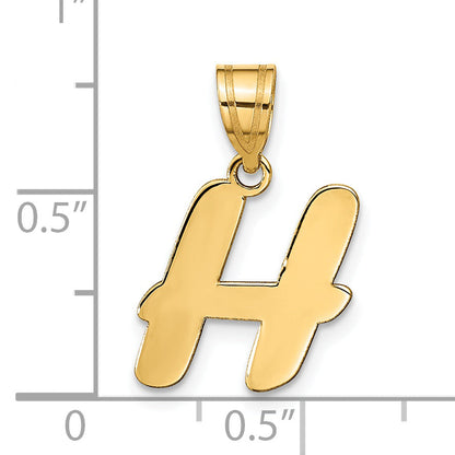 14k Yellow Gold 14k Polished Script Letter H Initial Pendant