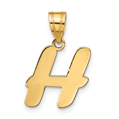 14k Yellow Gold 14k Polished Script Letter H Initial Pendant