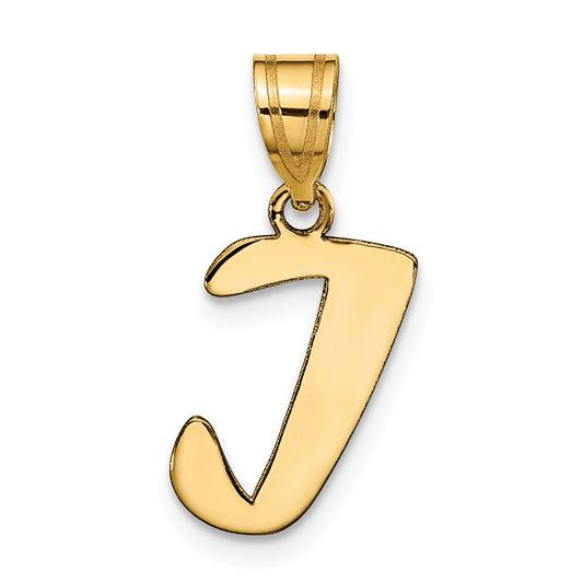 14k Yellow Gold 14k Polished Script Letter I Initial Pendant