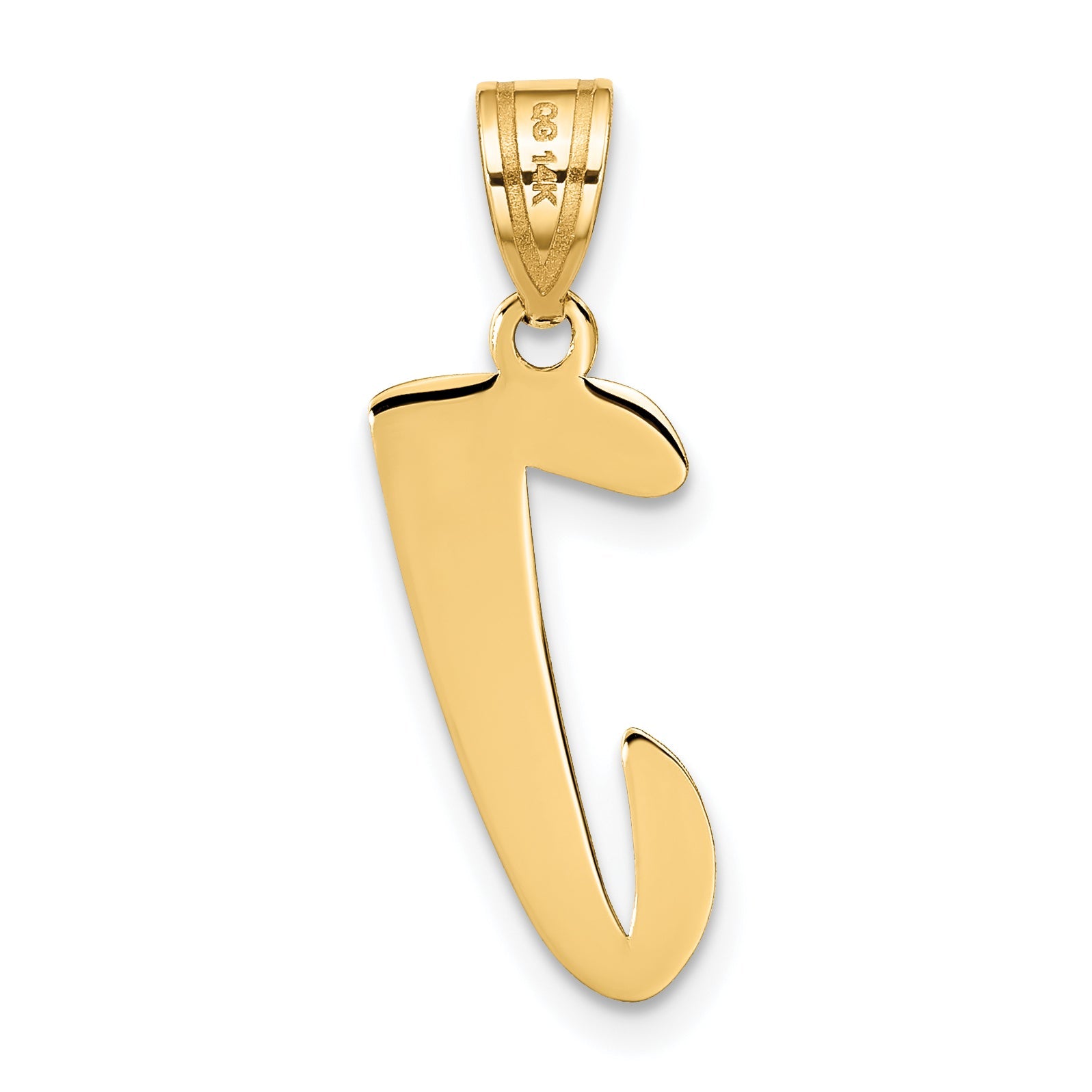 14k Yellow Gold 14k Polished Script Letter J Initial Pendant