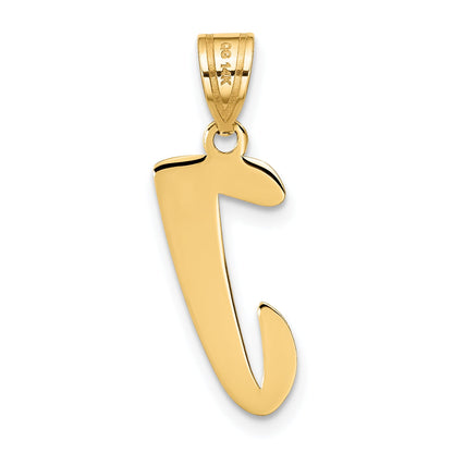 14k Yellow Gold 14k Polished Script Letter J Initial Pendant