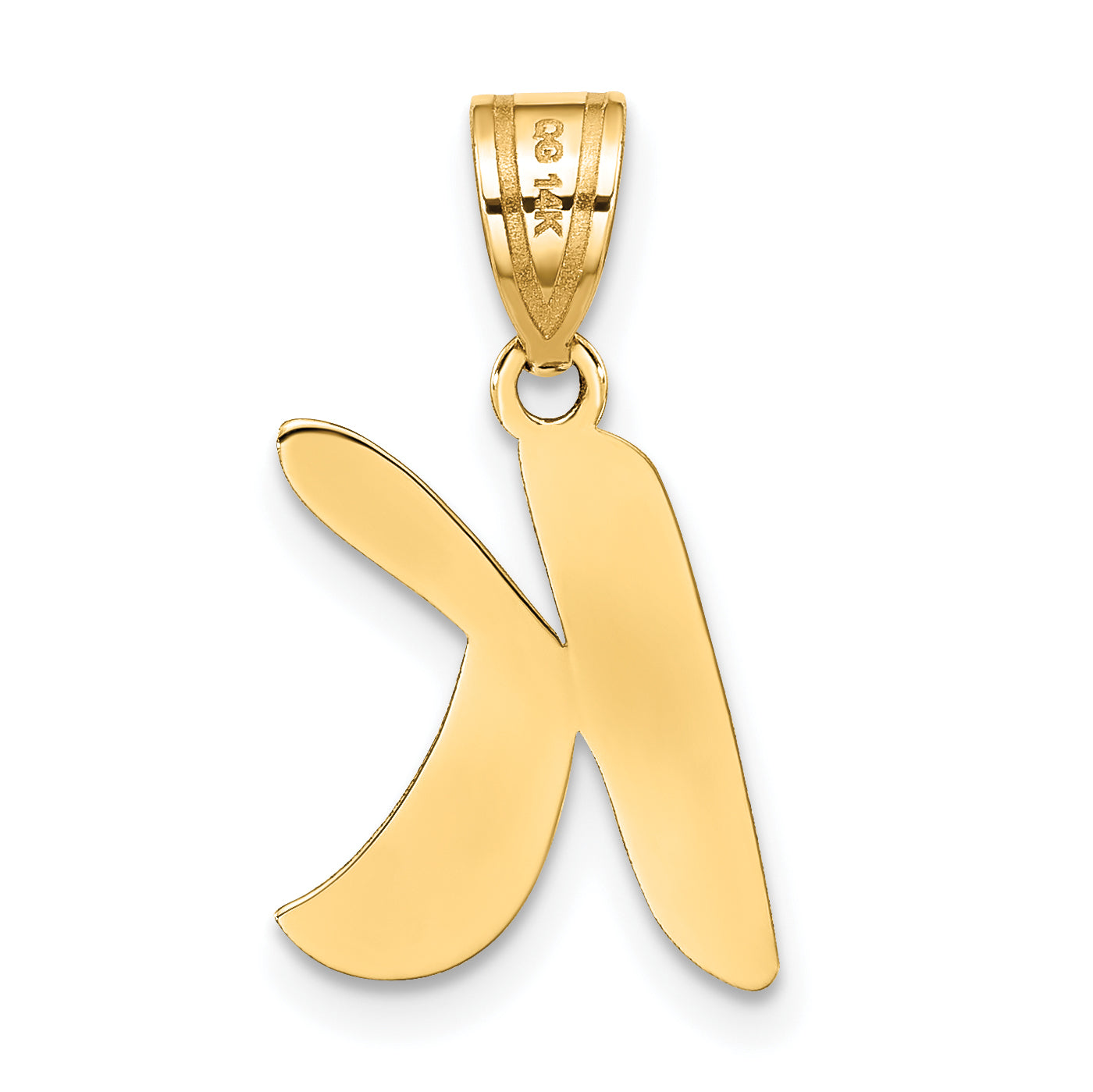 14k Yellow Gold 14k Polished Script Letter K Initial Pendant