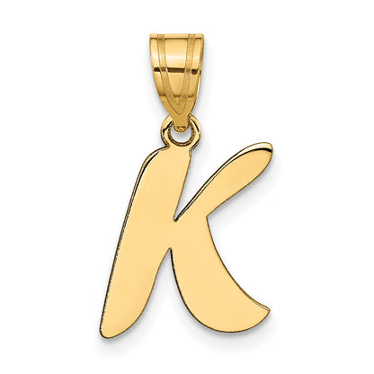14k Yellow Gold 14k Polished Script Letter K Initial Pendant