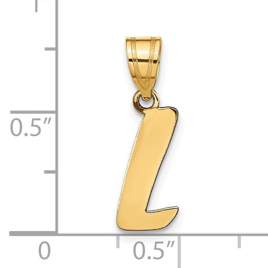 14k Yellow Gold 14k Polished Script Letter L Initial Pendant