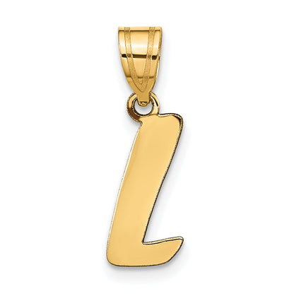 14k Yellow Gold 14k Polished Script Letter L Initial Pendant