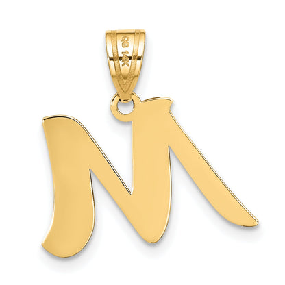 14k Yellow Gold 14k Polished Script Letter M Initial Pendant