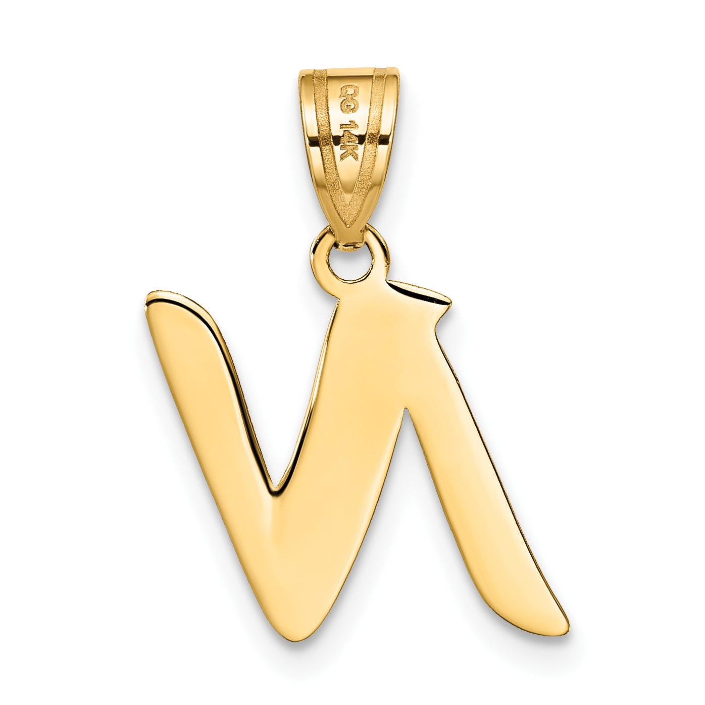 14k Yellow Gold 14k Polished Script Letter N Initial Pendant
