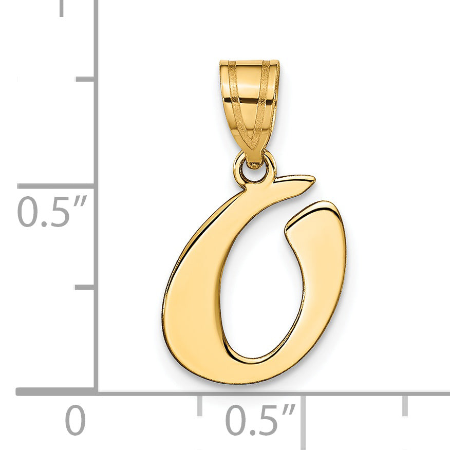 14k Yellow Gold 14k Polished Script Letter O Initial Pendant