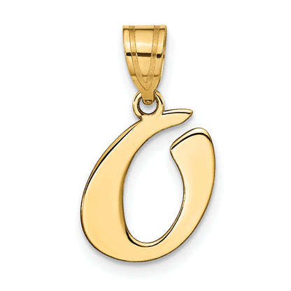 14k Yellow Gold 14k Polished Script Letter O Initial Pendant