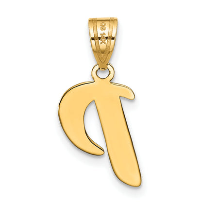 14k Yellow Gold 14k Polished Script Letter P Initial Pendant
