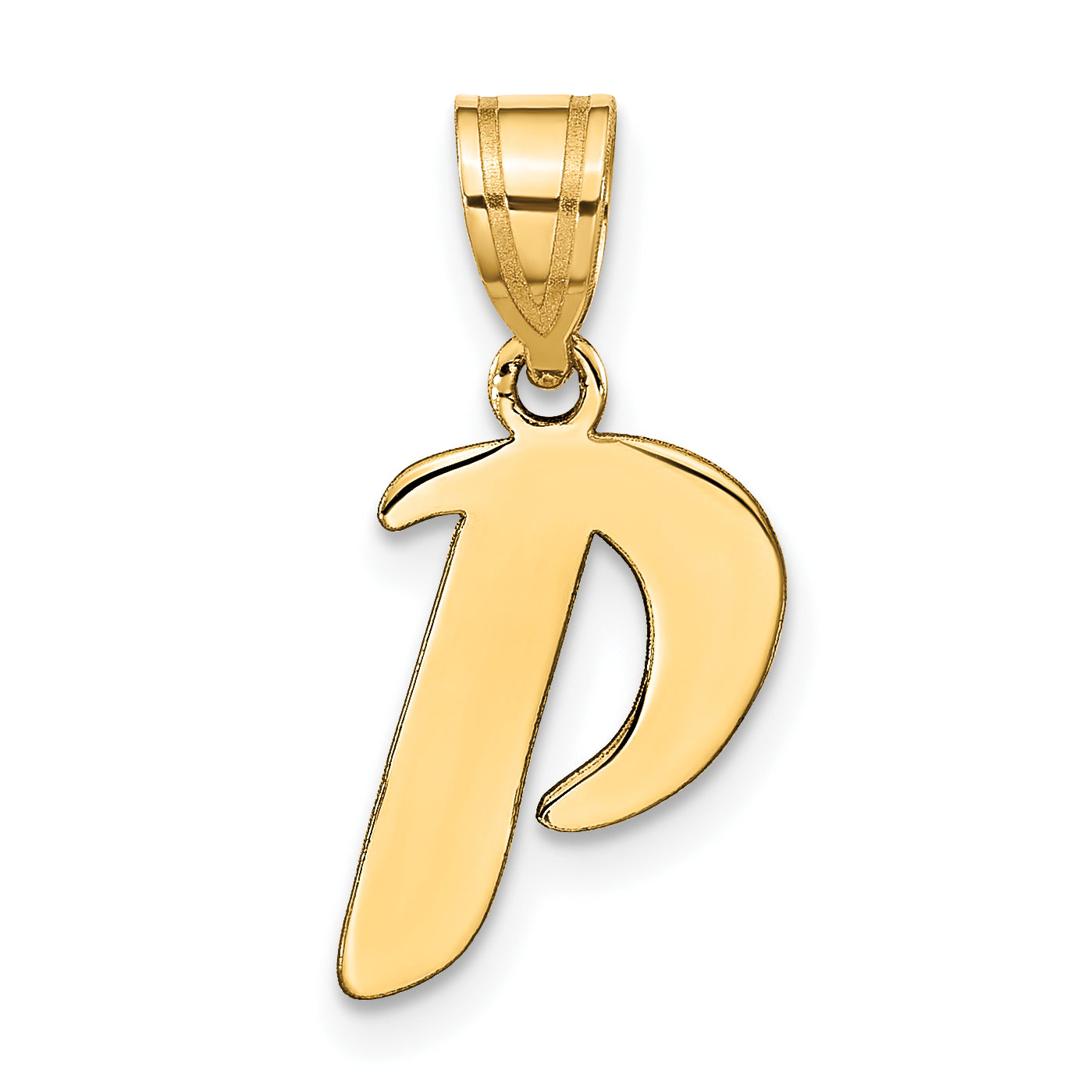 14k Yellow Gold 14k Polished Script Letter P Initial Pendant