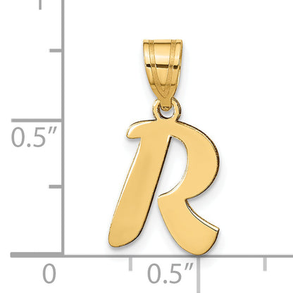 14k Yellow Gold 14k Polished Script Letter R Initial Pendant