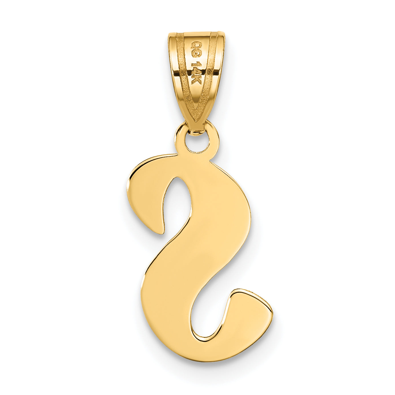 14k Yellow Gold 14k Polished Script Letter S Initial Pendant