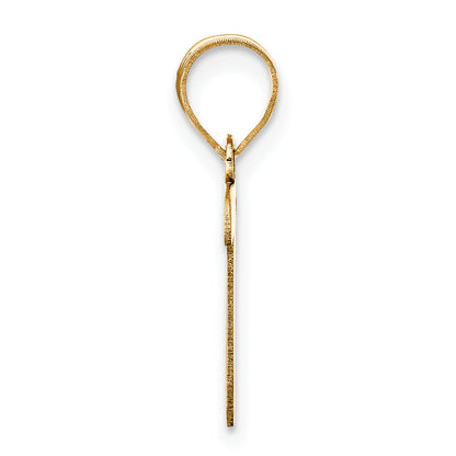 14k Yellow Gold 14k Polished Script Letter T Initial Pendant