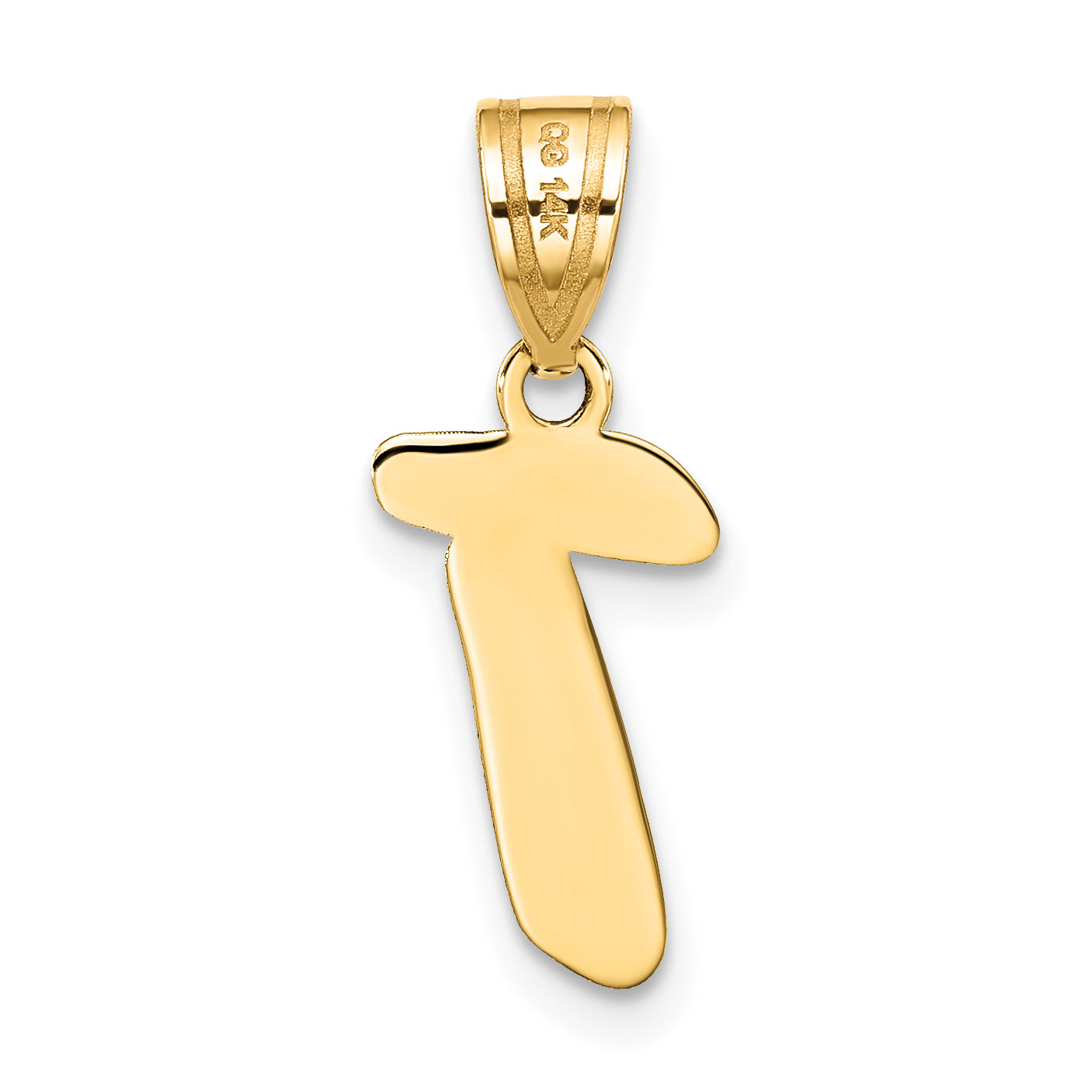 14k Yellow Gold 14k Polished Script Letter T Initial Pendant