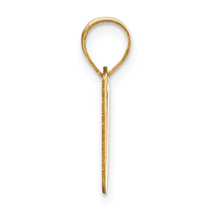 14k Yellow Gold 14k Polished Script Letter V Initial Pendant