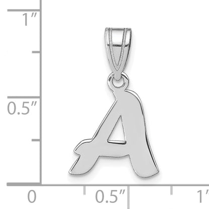 14k White Gold 14kw Polished Script Letter A Initial Pendant