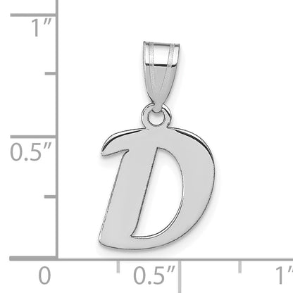 14k White Gold 14kw Polished Script Letter D Initial Pendant