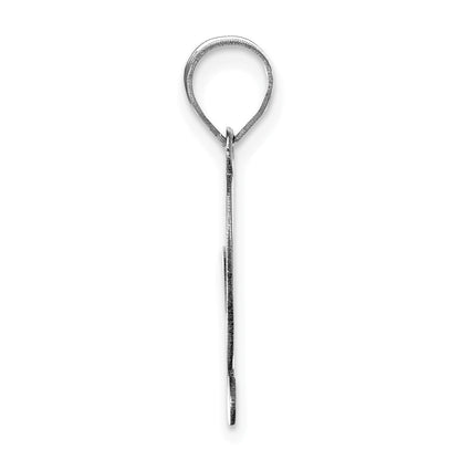 14k White Gold 14kw Polished Script Letter G Initial Pendant