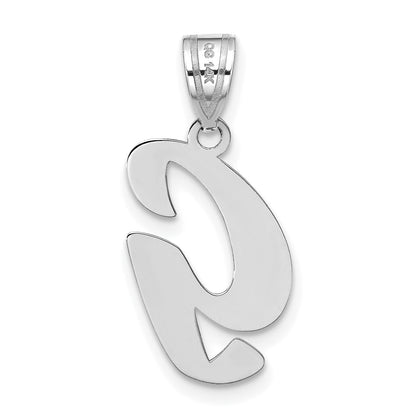 14k White Gold 14kw Polished Script Letter G Initial Pendant