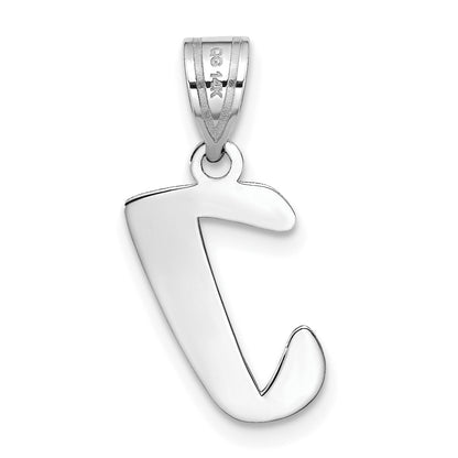14k White Gold 14kw Polished Script Letter I Initial Pendant