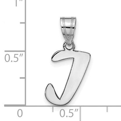 14k White Gold 14kw Polished Script Letter I Initial Pendant