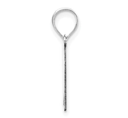 14k White Gold 14kw Polished Script Letter K Initial Pendant