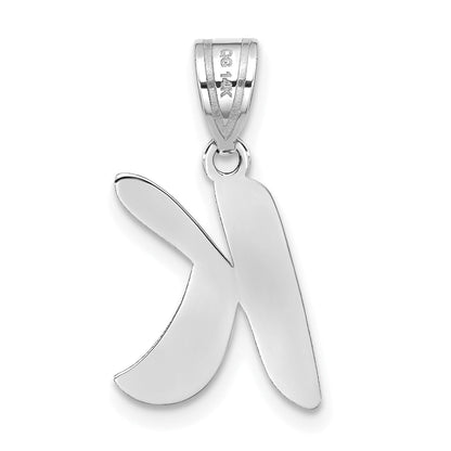 14k White Gold 14kw Polished Script Letter K Initial Pendant