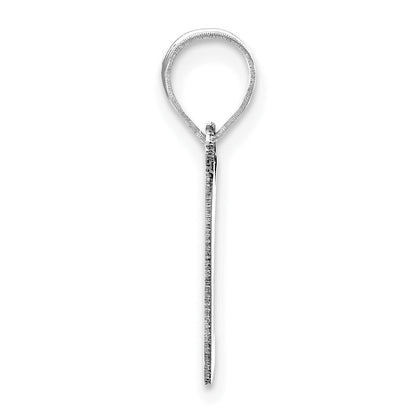 14k White Gold 14kw Polished Script Letter L Initial Pendant