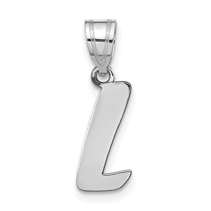 14k White Gold 14kw Polished Script Letter L Initial Pendant