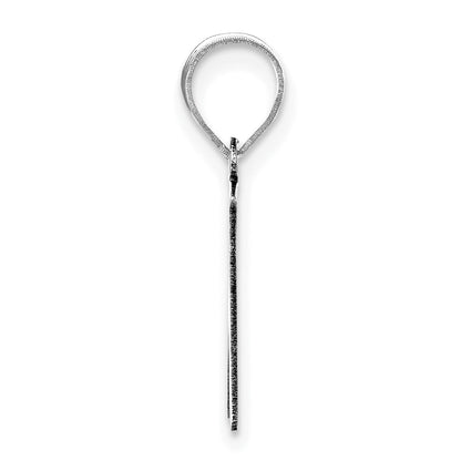 14k White Gold 14kw Polished Script Letter N Initial Pendant