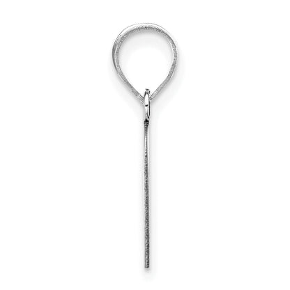 14k White Gold 14kw Polished Script Letter O Initial Pendant