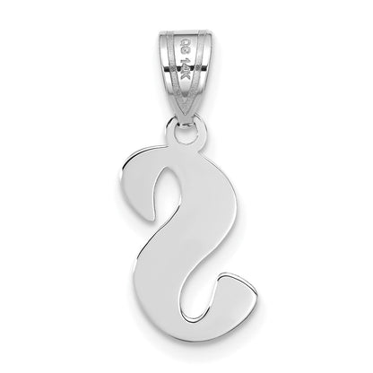 14k White Gold 14kw Polished Script Letter S Initial Pendant