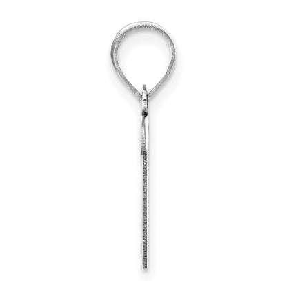 14k White Gold 14kw Polished Script Letter T Initial Pendant