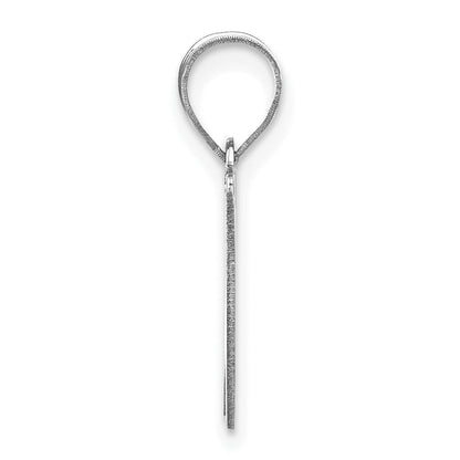 14k White Gold 14kw Polished Script Letter W Initial Pendant