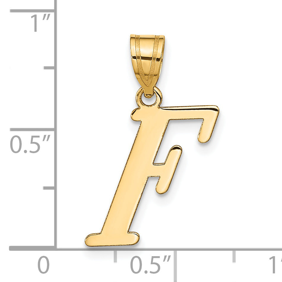 14k Yellow Gold 14k Polished Letter F Initial Pendant