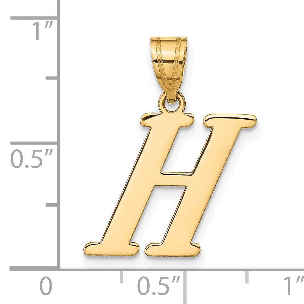 14k Yellow Gold 14k Polished Letter H Initial Pendant